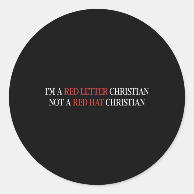 Im Roten Brief Christlich kein Red Hat Christlich Runder Aufkleber (Vorderseite)