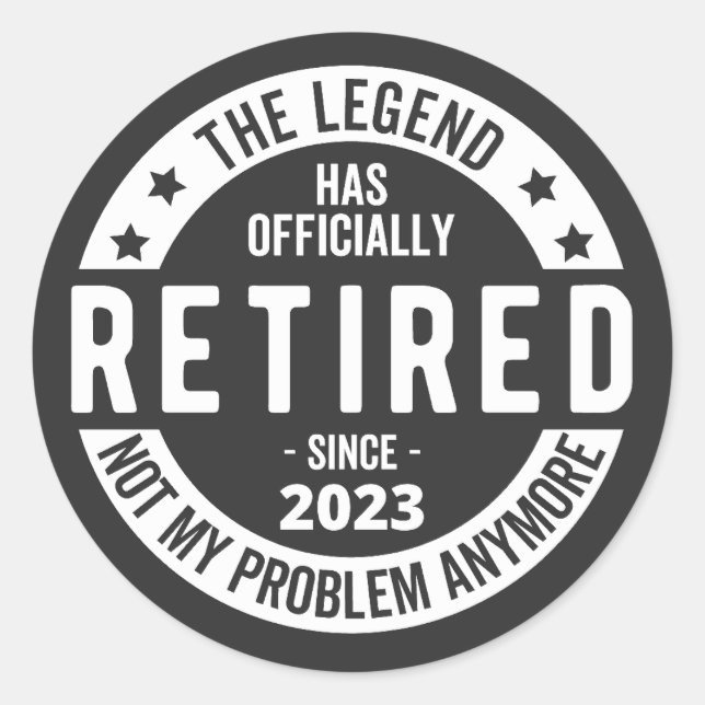 im Ruhestand 2023 Runder Aufkleber (Vorderseite)