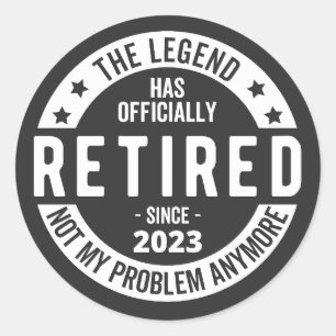 im Ruhestand 2023 Runder Aufkleber