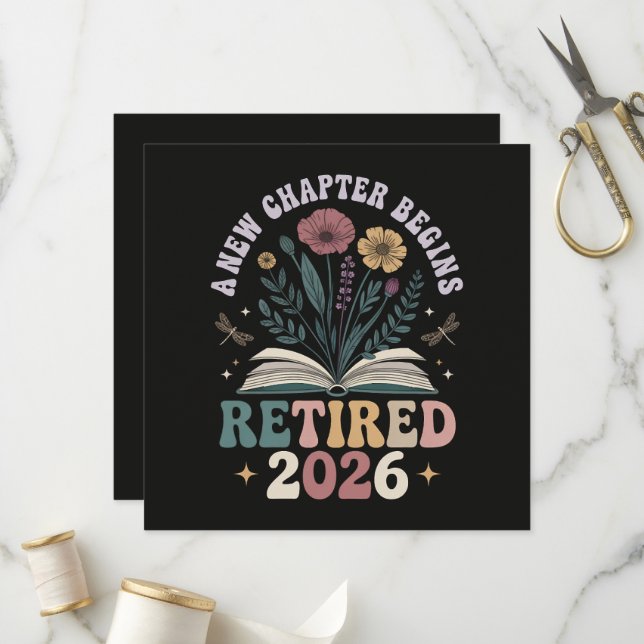 im Ruhestand 2026 ein neues Kapitel beginnt Programm (Vorderseite/Rückseite Beispiel)
