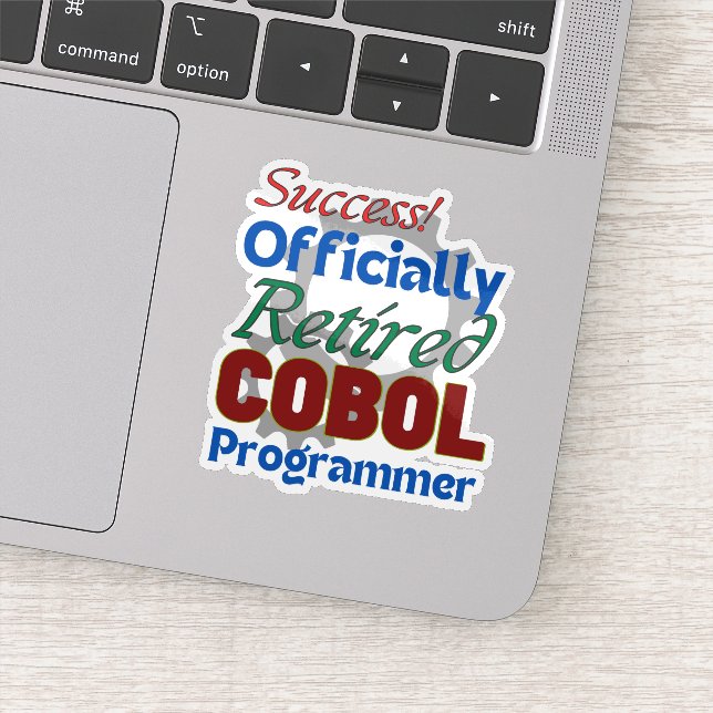 Im Ruhestand befindlicher COBOL-Programmierer komp Aufkleber (Detail)
