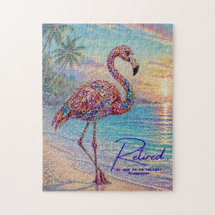 Im Ruhestand Glam-Juwel-Ton Flamingo auf tropische