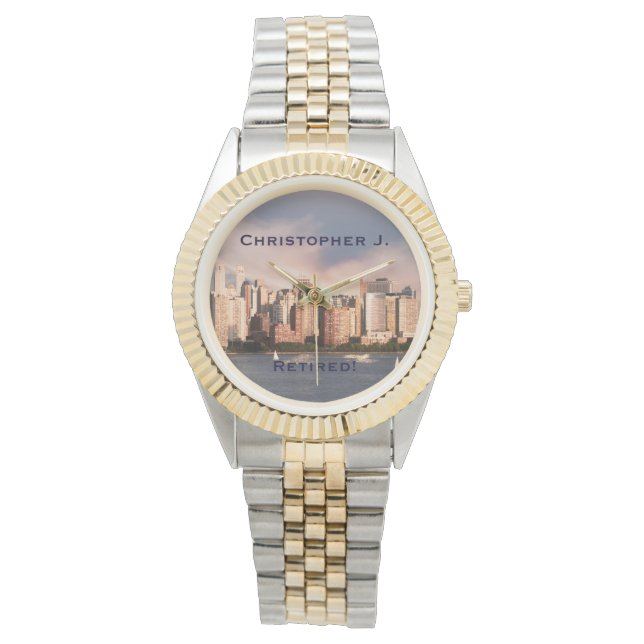 im Ruhestand! Manhattan NYC, Name, Auswahl von Str Armbanduhr (Vorderseite)