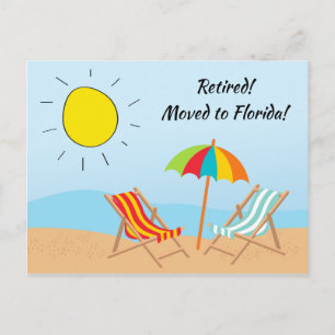 Im Ruhestand nach Florida gezogen Strand Szene Neu Ankündigungspostkarte