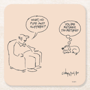 im Ruhestand Rechteckiger Pappuntersetzer