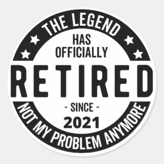 im Ruhestand Runder Aufkleber