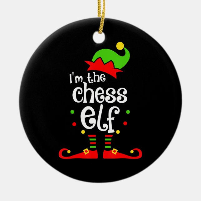 im Schach Elf Weihnachten Familienfreund Weihnacht Keramik Ornament (Vorne)