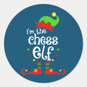 im Schach Elf Weihnachten Familienfreund Weihnacht Runder Aufkleber