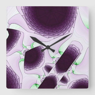 Im Schatten der Farbe Violett Quadratische Wanduhr