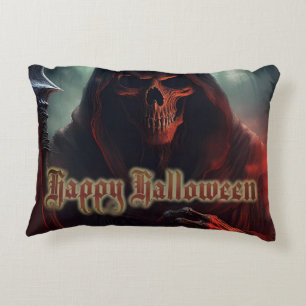 Im Schatten des grimmigen Sensenmanns - Halloween Dekokissen