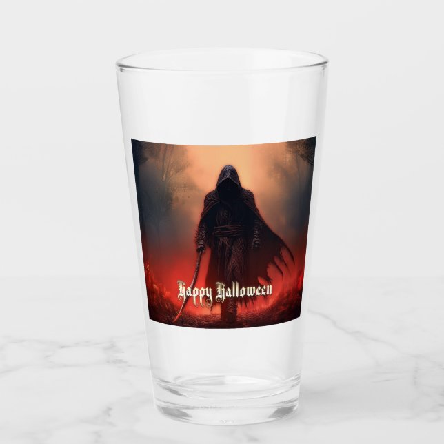 Im Schatten des grimmigen Sensenmanns - Halloween Glas (Vorderseite)