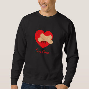 Im schönen roten Herz Blutungen Herz mit Verband Sweatshirt