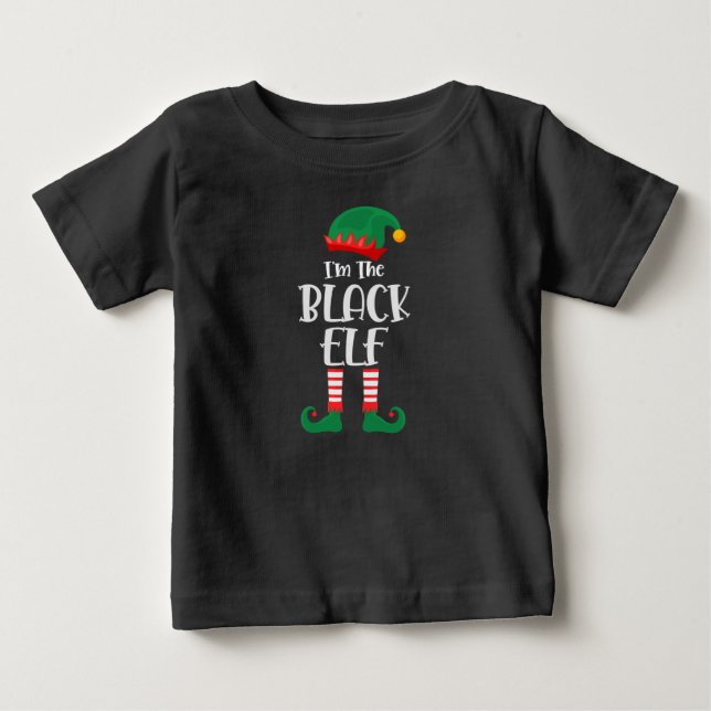 Im Schwarzen Elf passt Weihnachten Baby T-shirt (Vorderseite)