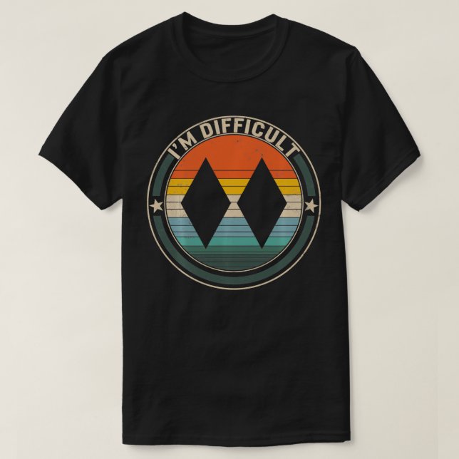 Im schwierigen Double Black Diamonds Ski Track Sno T-Shirt (Design vorne)