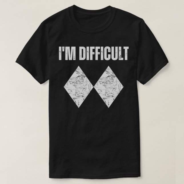 Im Schwierigkeitsgrad Doppelschwarzes Snowboard T-Shirt (Design vorne)