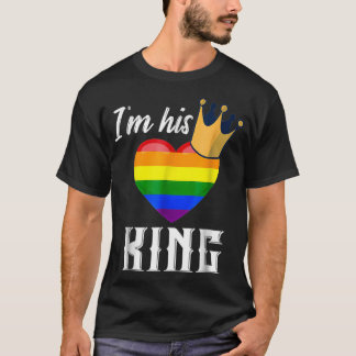 Im Sein King LGBTQ Rainbow Heart Gay Boyfriend T-Shirt