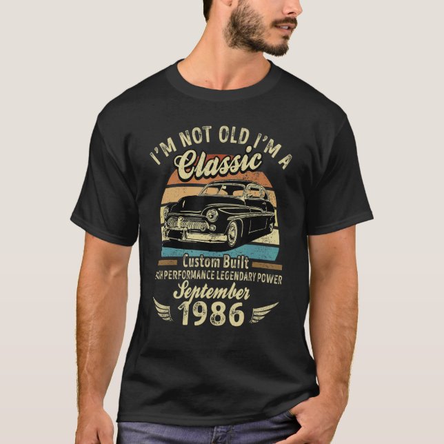Im September 1986 bin ich nicht alt im klassischen T-Shirt (Vorderseite)