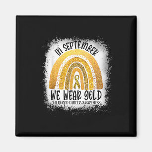 Im September Gold Ribbon Regenbogen Kinderkrebs Magnet