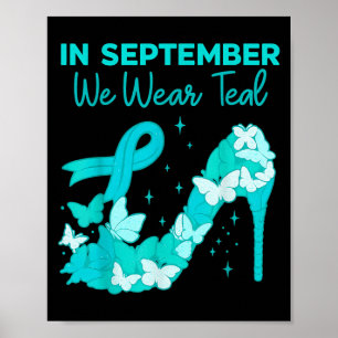 Im September tragen wir Aquamarin für Ovarialkarzi Poster
