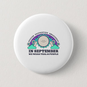 Im September tragen wir Aquamarine Lila Suizidpräv Button