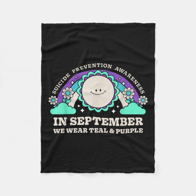 Im September tragen wir Aquamarine Lila Suizidpräv Fleecedecke (Vorderseite)