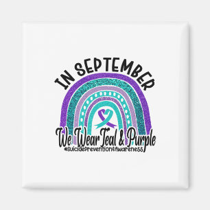 Im September tragen wir Aquamarine Lila Suizidpräv Magnet