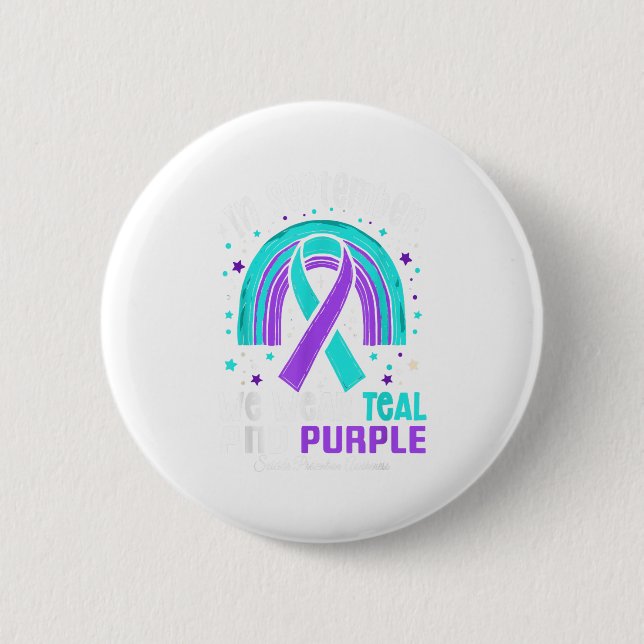 Im September tragen wir Aquamarinen Lila Ribbon-Su Button (Vorderseite)