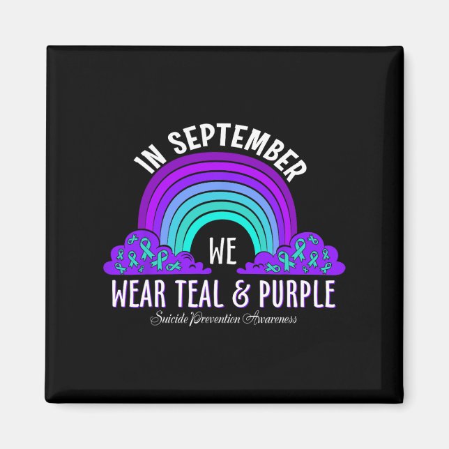 Im September tragen wir Aquamarinen Lila Ribbon-Su Magnet (Vorne)