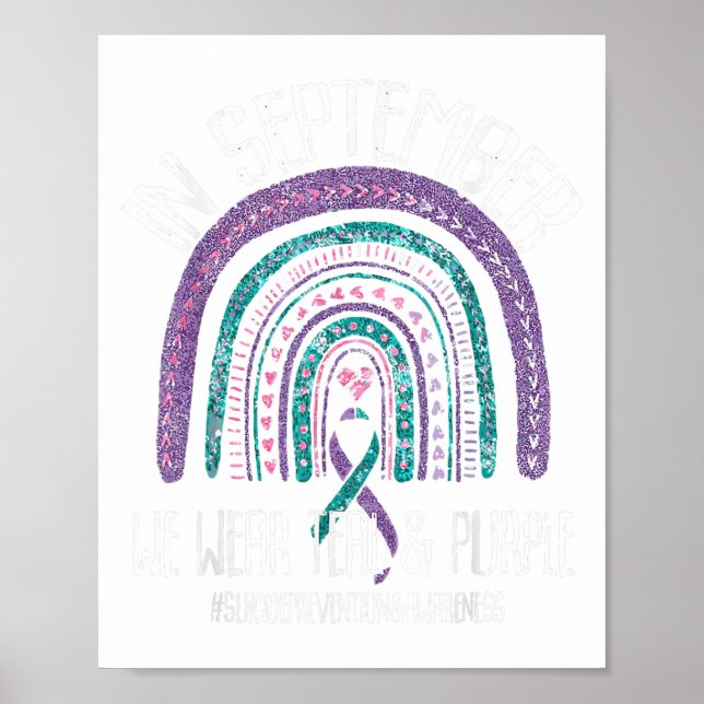Im September tragen wir Aquamarinen Lila Ribbon-Su Poster (Vorne)