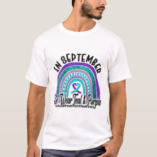 Im September tragen wir Aquamarinen Lila Selbstmor T-Shirt
