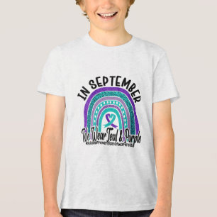 Im September tragen wir Aquamarinen Lila Selbstmor Tri-Blend Shirt