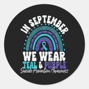 Im September tragen wir Aquamarinen und Lila Selbs Runder Aufkleber