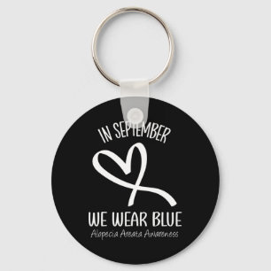 Im September tragen wir blaue Alopecia Areata Awar Schlüsselanhänger