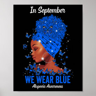 Im September tragen wir Blue for Alopezie Awarenes Poster