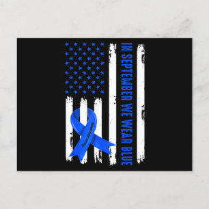 Im September tragen wir das blaue Band Ataxia Bewu Postkarte