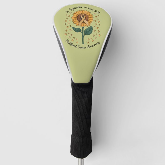 Im September tragen wir Gold Childhood Cancer Awar Golf Headcover (Vorderseite)