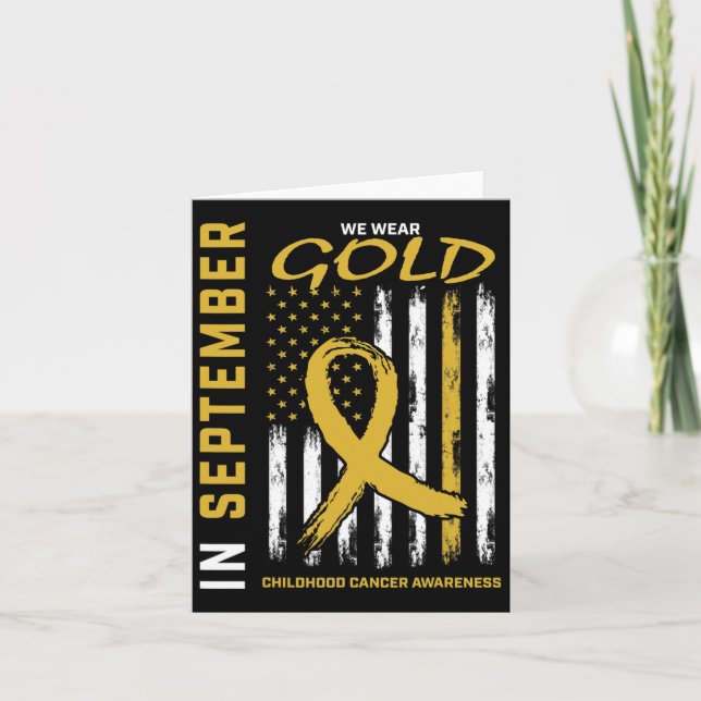 Im September tragen wir Gold Childhood Cancer Awar Karte (Vorderseite)