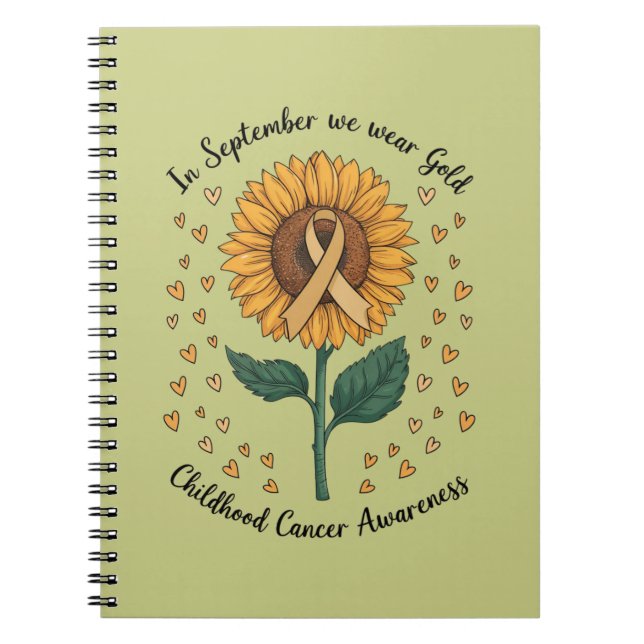 Im September tragen wir Gold Childhood Cancer Awar Notizblock (Vorderseite)