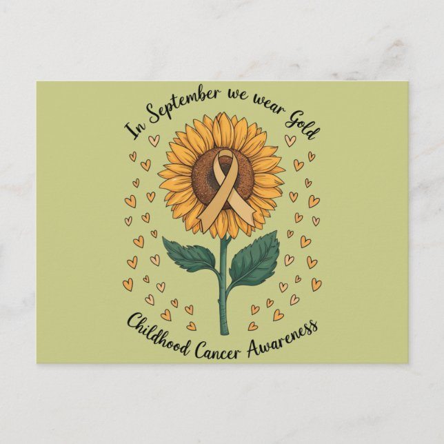 Im September tragen wir Gold Childhood Cancer Awar Postkarte (Vorderseite)