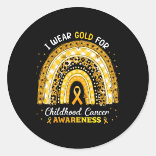 Im September tragen wir Gold Childhood Cancer Awar Runder Aufkleber
