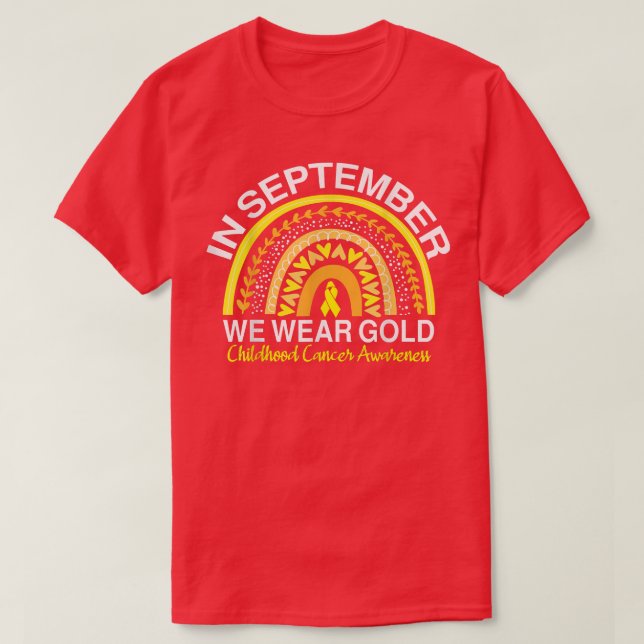 Im September tragen wir Gold Childhood Cancer Awar T-Shirt (Design vorne)