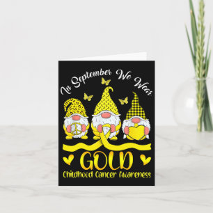 Im September tragen wir Gold-Gnome Kinderkrebs Karte