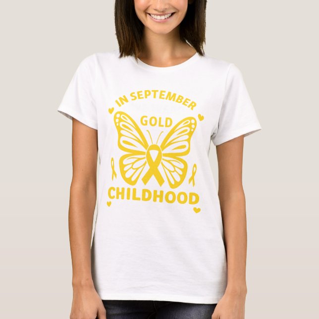 Im September tragen wir Gold , Kinderkrebs T-Shirt (Vorderseite)