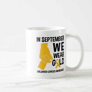 Im September tragen wir Gold Kindheitskrebsbewusst Kaffeetasse