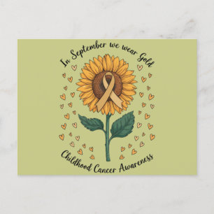 Im September tragen wir Gold Kindheitskrebsbewusst Postkarte