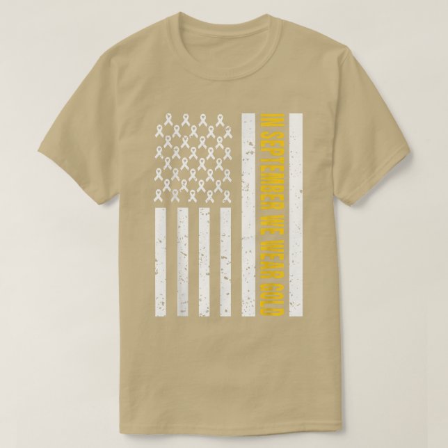 Im September tragen wir Gold Shirt Kinderkrebs A (Design vorne)