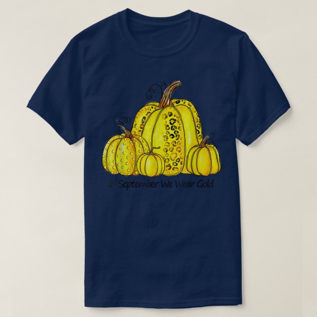 Im September tragen wir Gold-Support für Kinderkre T-Shirt (Design vorne)