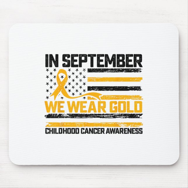 Im September tragen wir Gold US Flag Kinderkrebs Mousepad (Vorne)