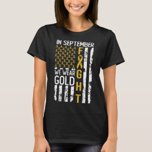 Im September tragen wir Gold USA Childhood Cancer T-Shirt