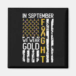 Im September Tragen Wir Gold USA Kinderkrebsbewuss Magnet